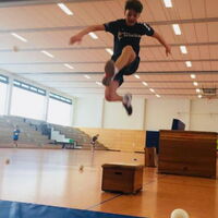 Felix beim Punkte sammeln beim Lieblingsspiel vom Ostercamp 2018: Takeshis Castle