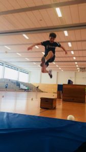 Felix beim Punkte sammeln beim Lieblingsspiel vom Ostercamp 2018: Takeshis Castle