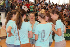 Die Riegenführer bei der Frühbesprechung